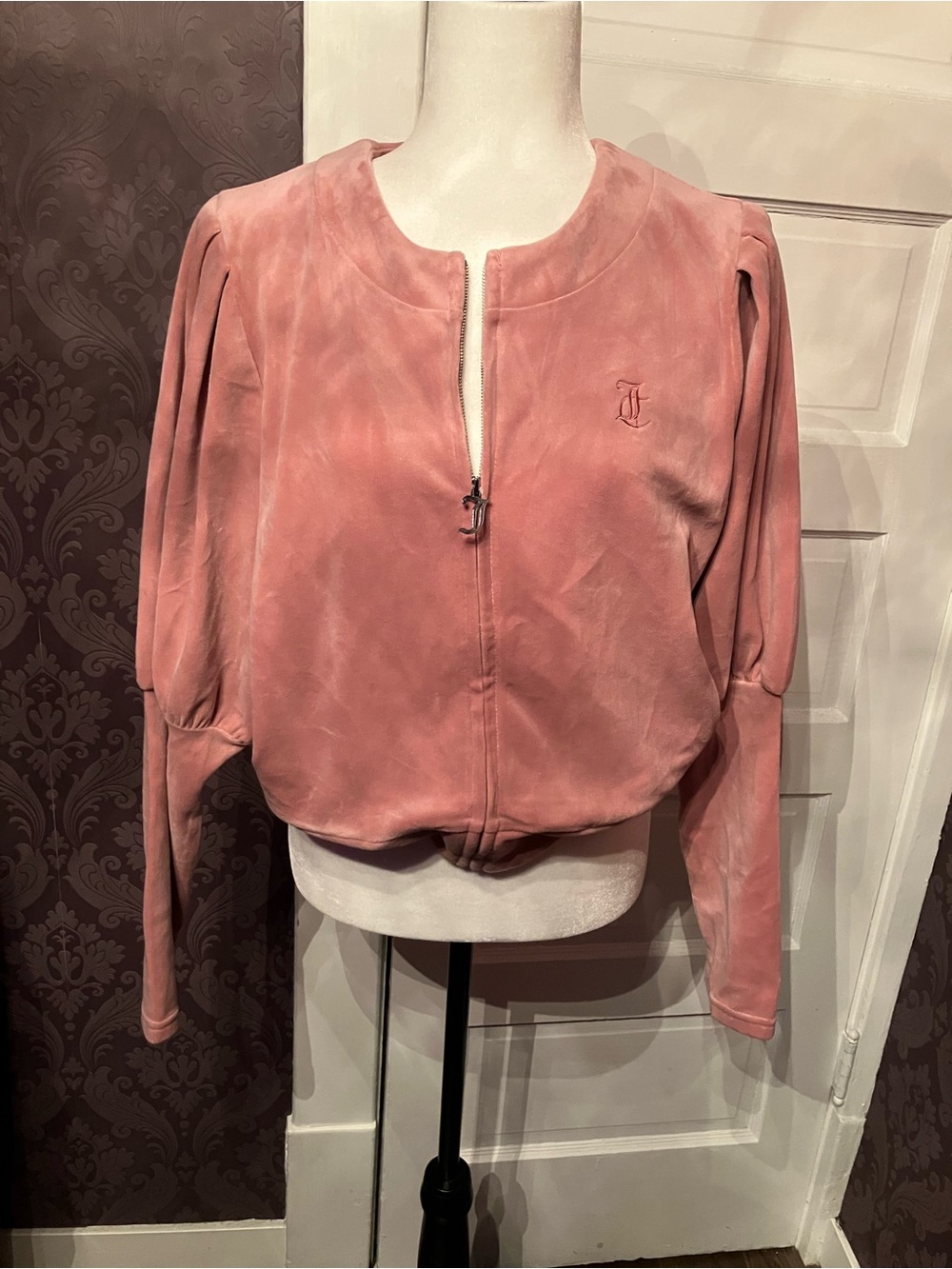 NWT Juicy Couture Blushing Rose Pink Princess Velour Zip Jacket